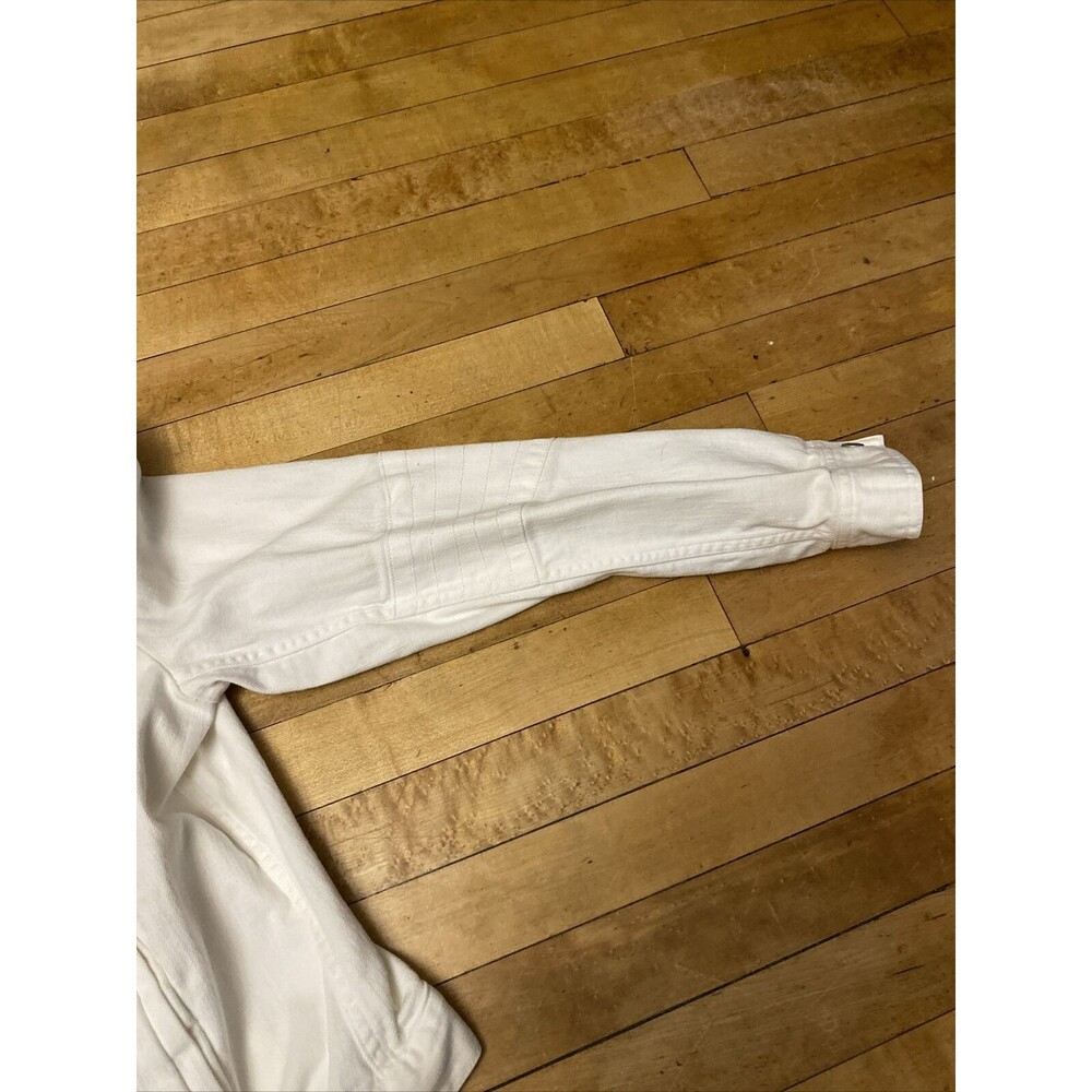 Vince Camuto Two Jacket Women’s Medium White Denim Jeans High Collar - Picture 8 of 14